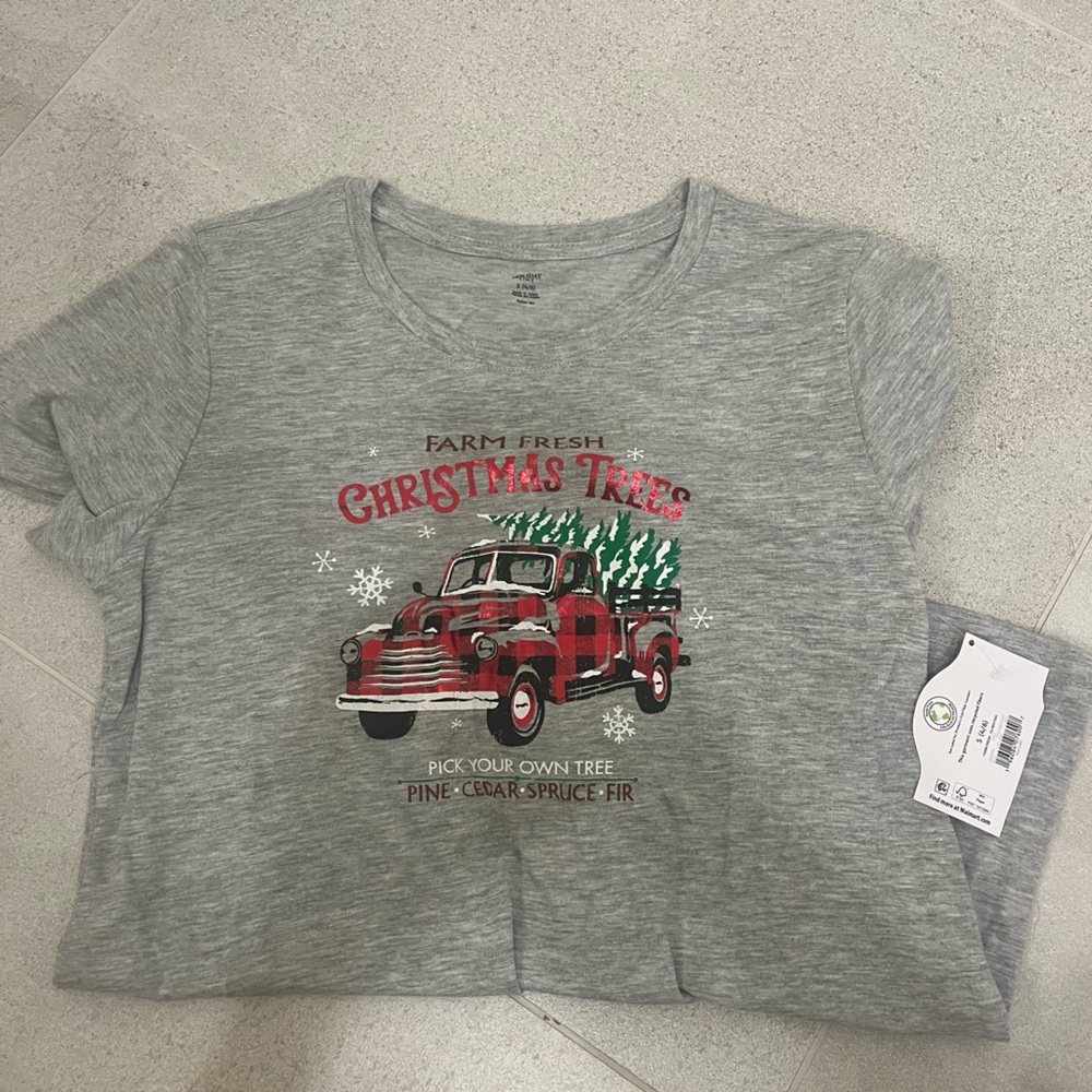 Gray Christmas Trees Graphic T-Shirt